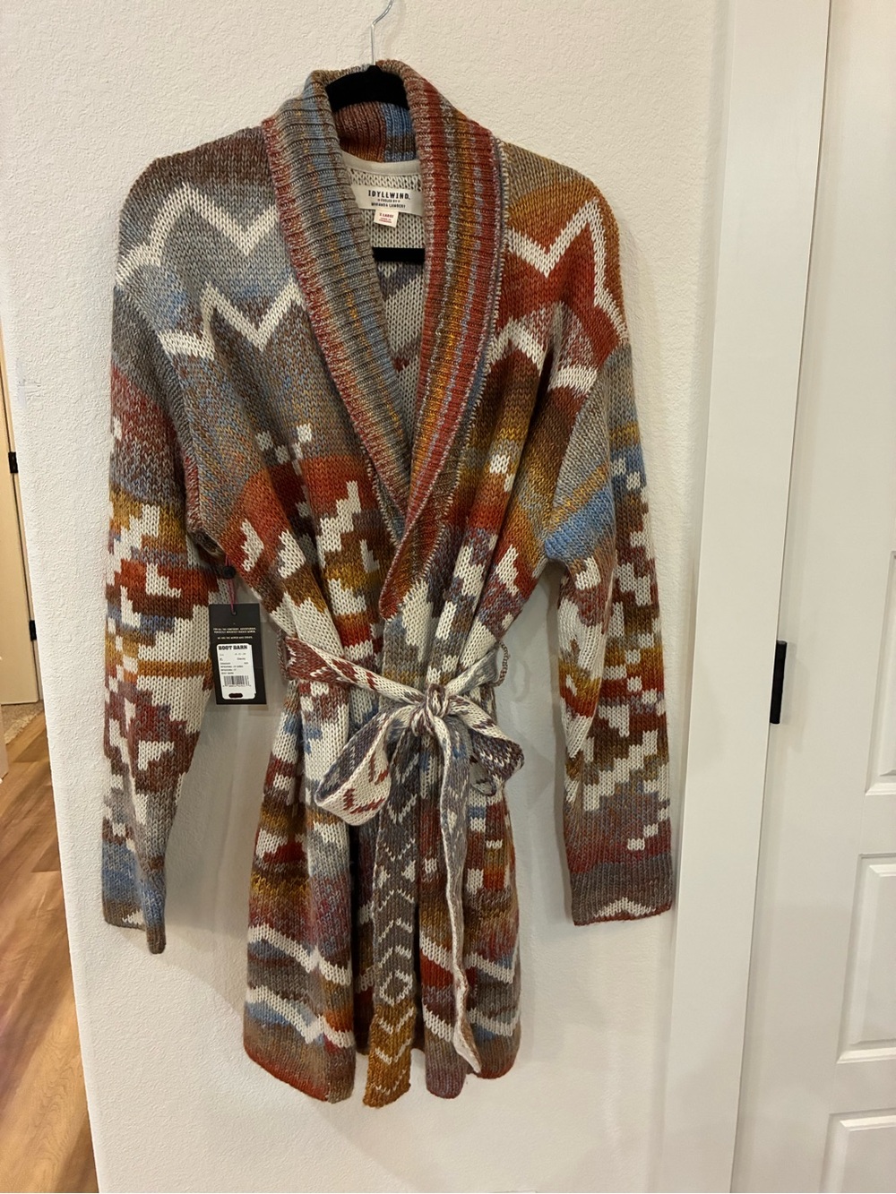 Idyllwind Myhr Southwestern Shawl Cardigan NWT XL — Western Boho Belted Sweater